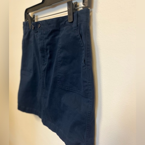Lands End Mini Skort Blue Button Zipper Cotton Blend Solid with Pockets Girls 16 - Picture 3 of 12